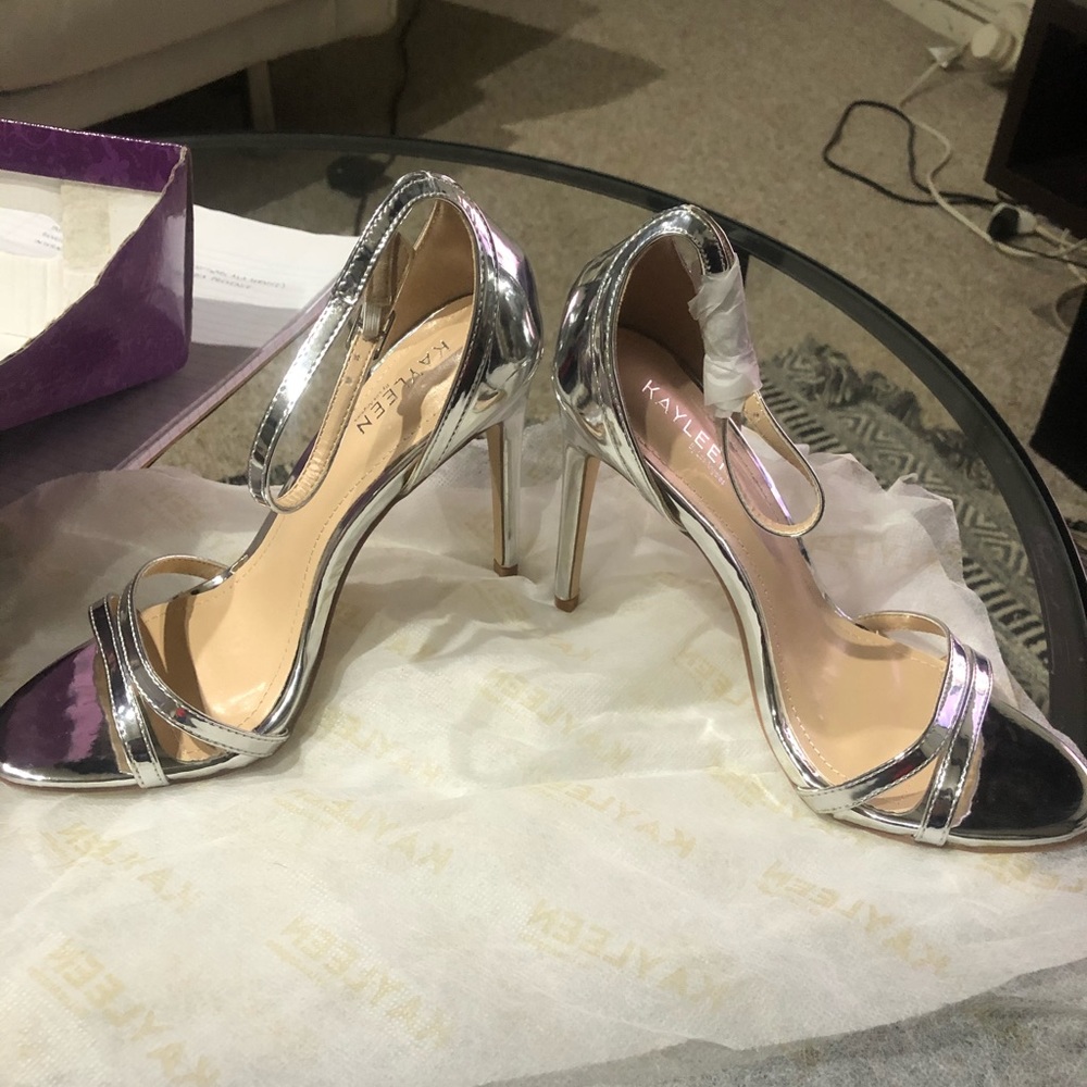 Silver Fashion Nova Heels Brand New